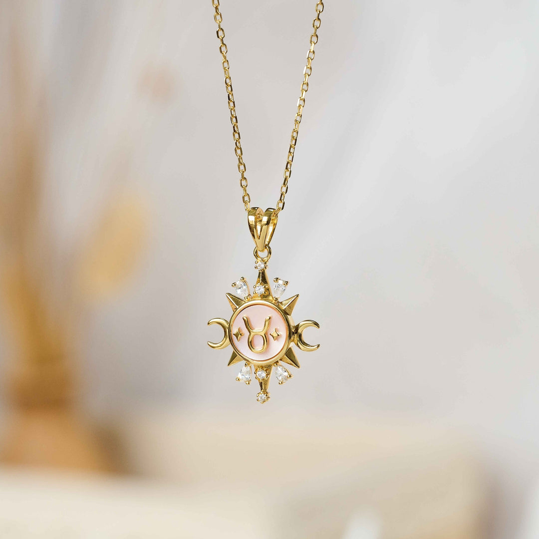 Celestial Horoscope Pendant - Taurus - Necklaces - 1