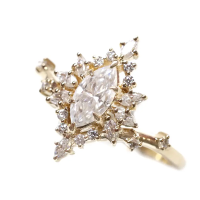 Isla 14KT Ring with Moissanite - Rings - 3