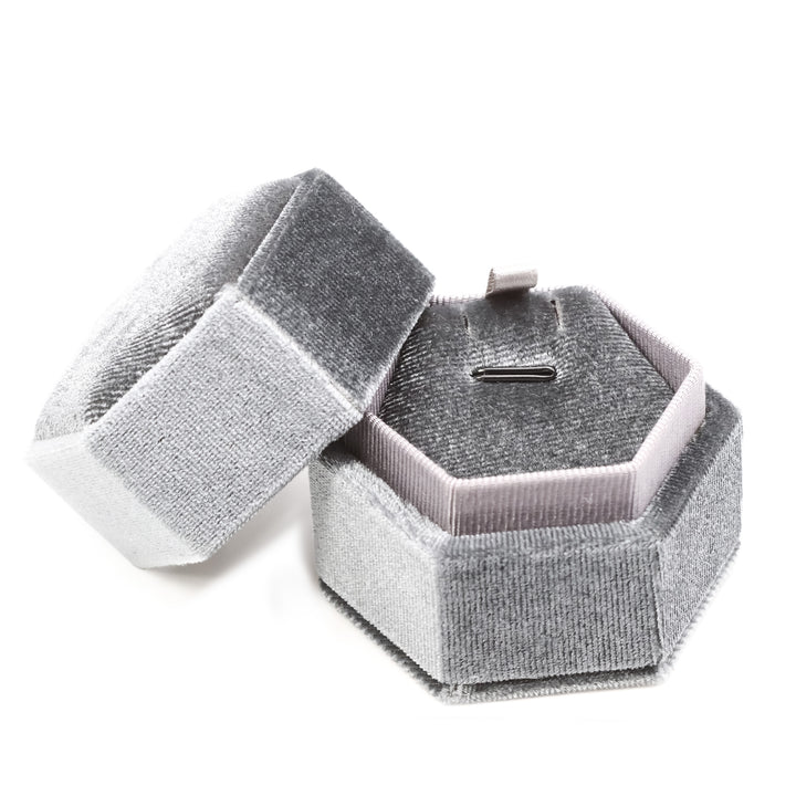 Premium Hexagonal Velvet Necklace Box Large