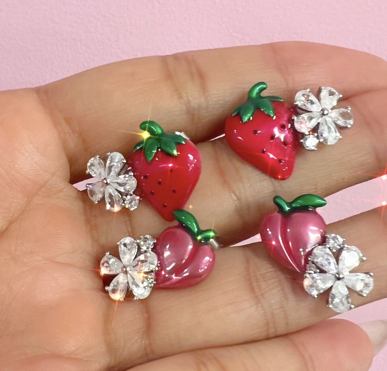 Peach Studs - Earrings - 3