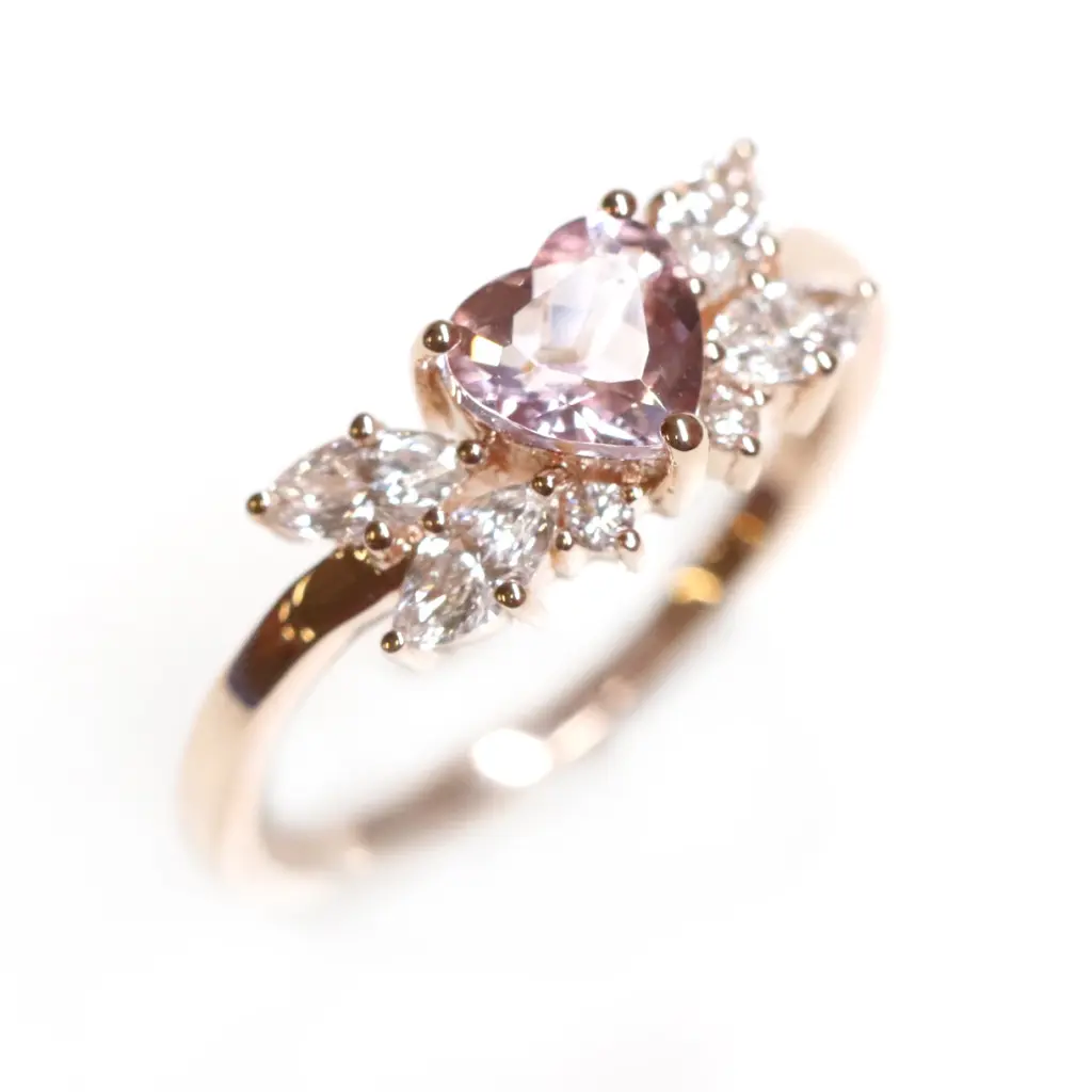 Princess Serenity 14KT Ring with Moissanite - Rose Gold - 6 - 1