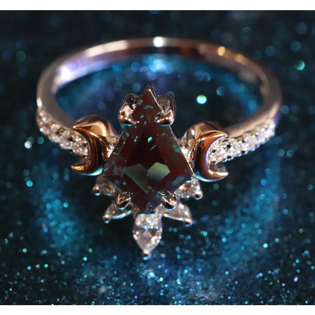 Veronica Empress 18KT Ring with Moissanite - Rings - 2